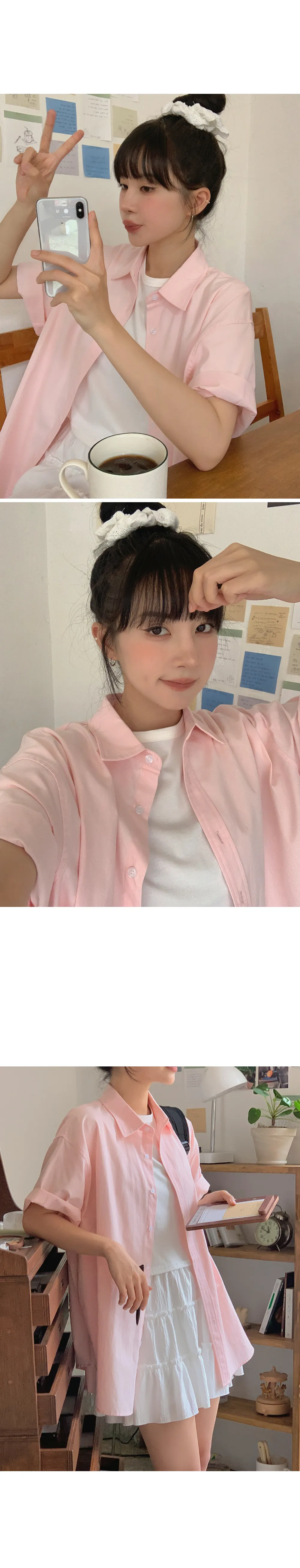 런던무드 오버핏 반팔셔츠