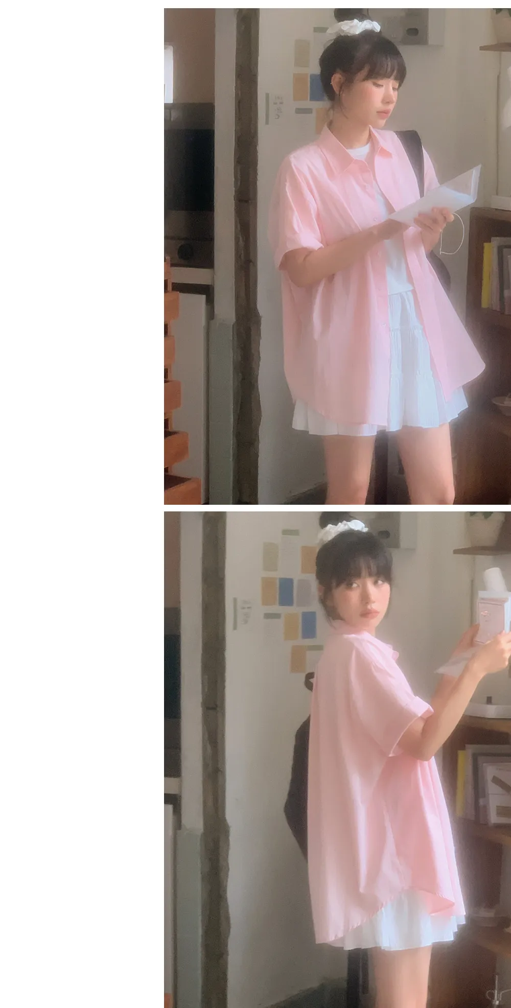 런던무드 오버핏 반팔셔츠