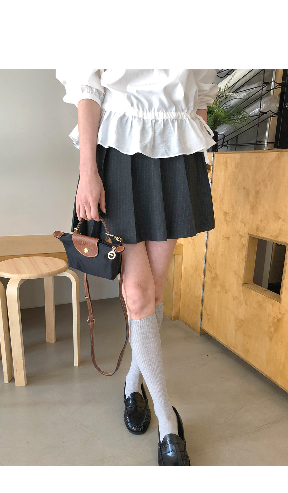 プリーツミニサイドジップストライプスカート | レディース