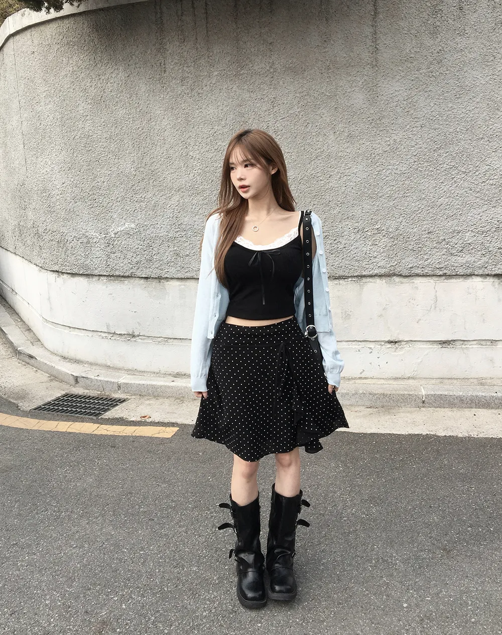 카디건 모델 착용 이미지-S2L44