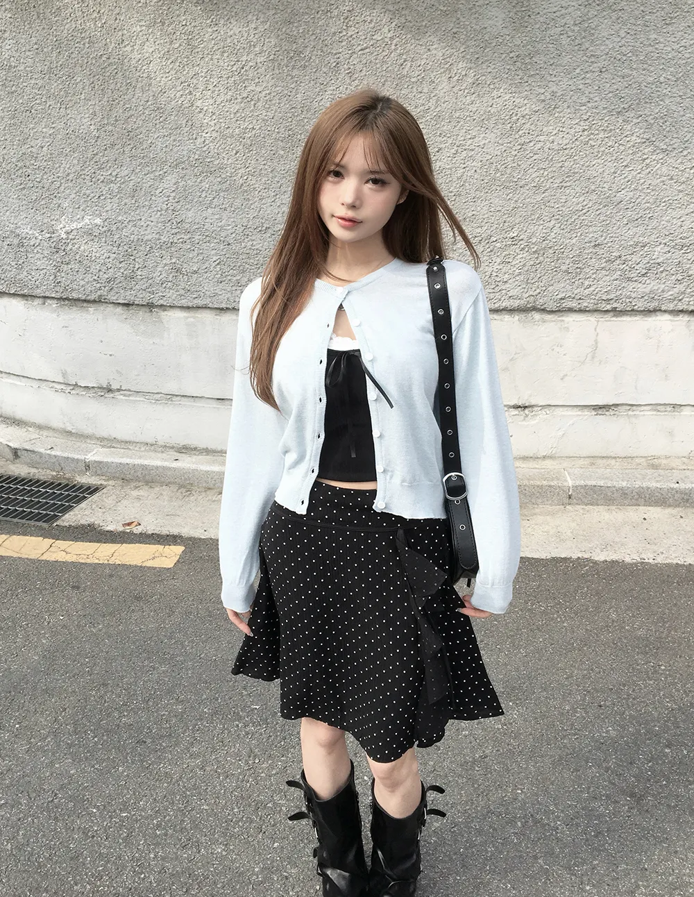 카디건 모델 착용 이미지-S2L43