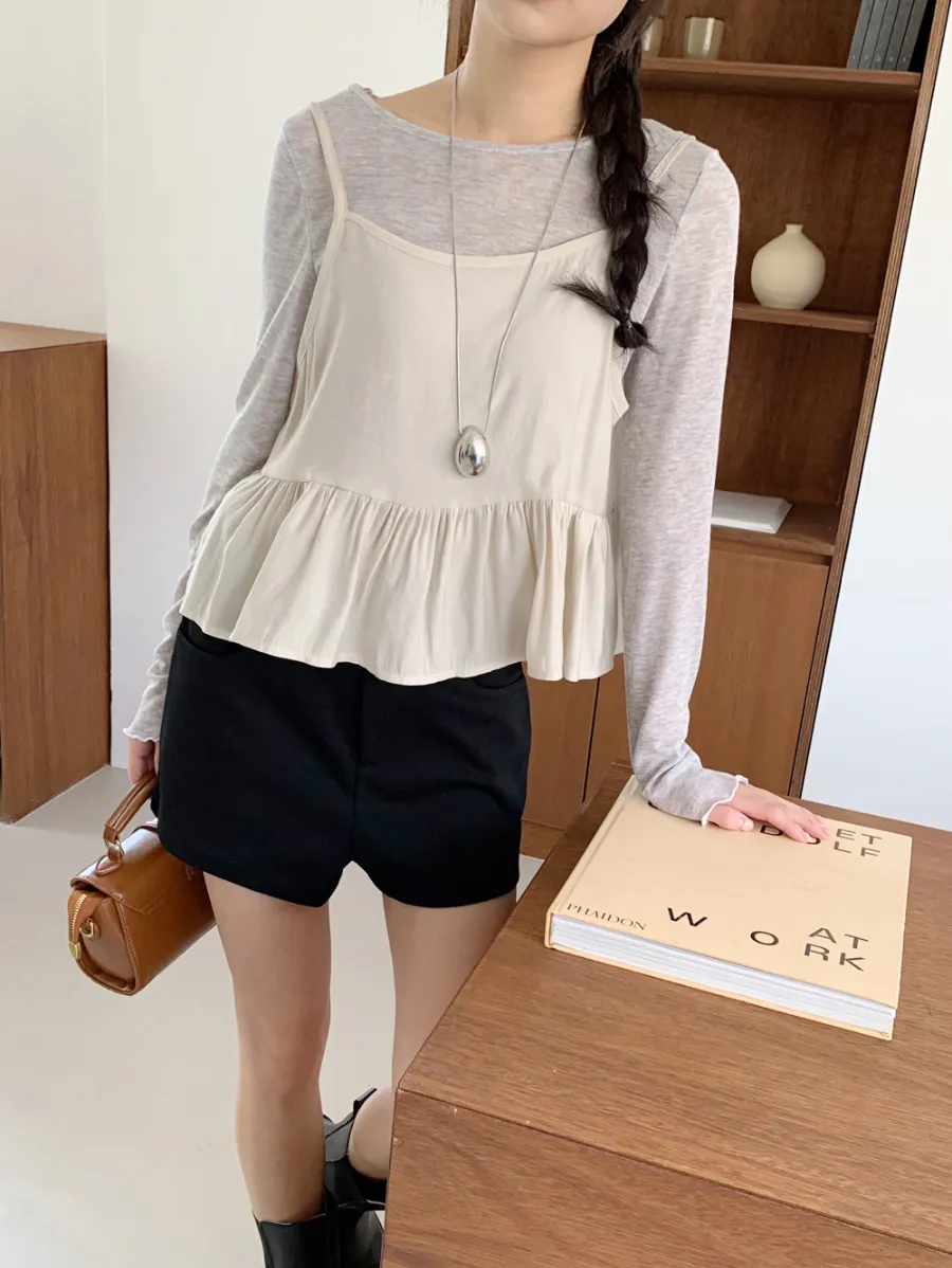 민소매 모델 착용 이미지-S1L29