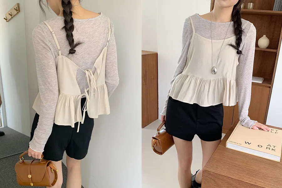 민소매 모델 착용 이미지-S1L3