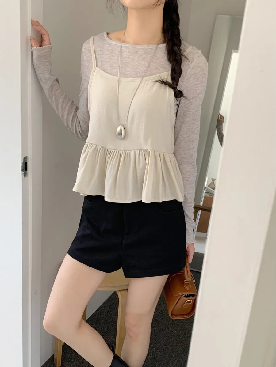 민소매 모델 착용 이미지-S1L18