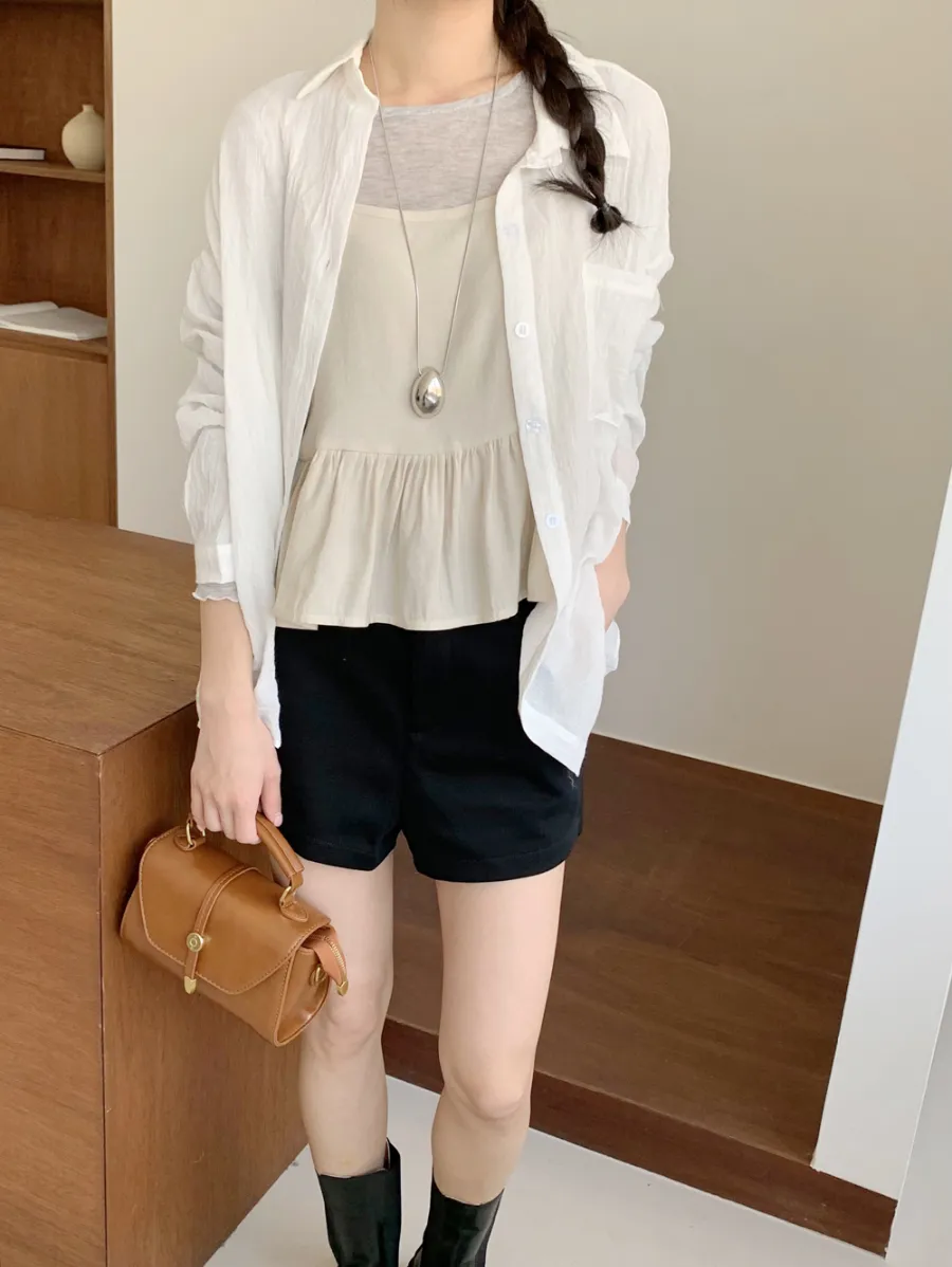 민소매 모델 착용 이미지-S1L25