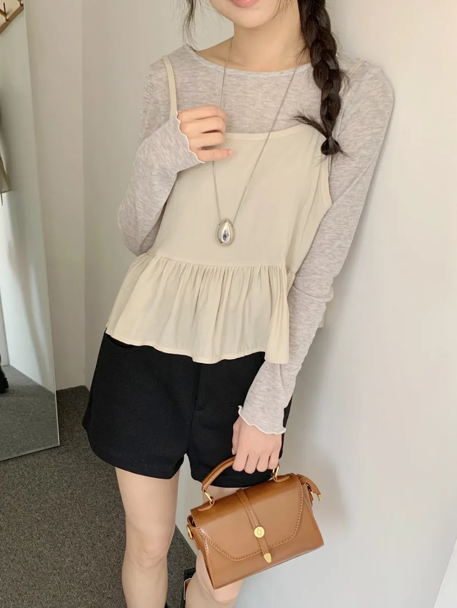 민소매 모델 착용 이미지-S1L7