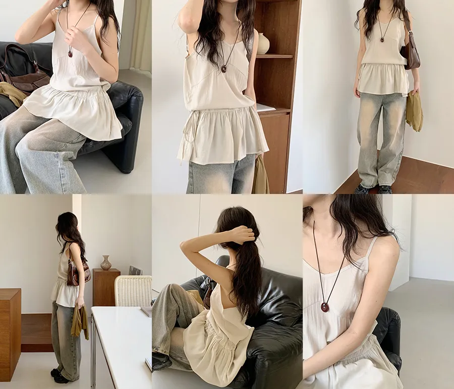 민소매 모델 착용 이미지-S1L8