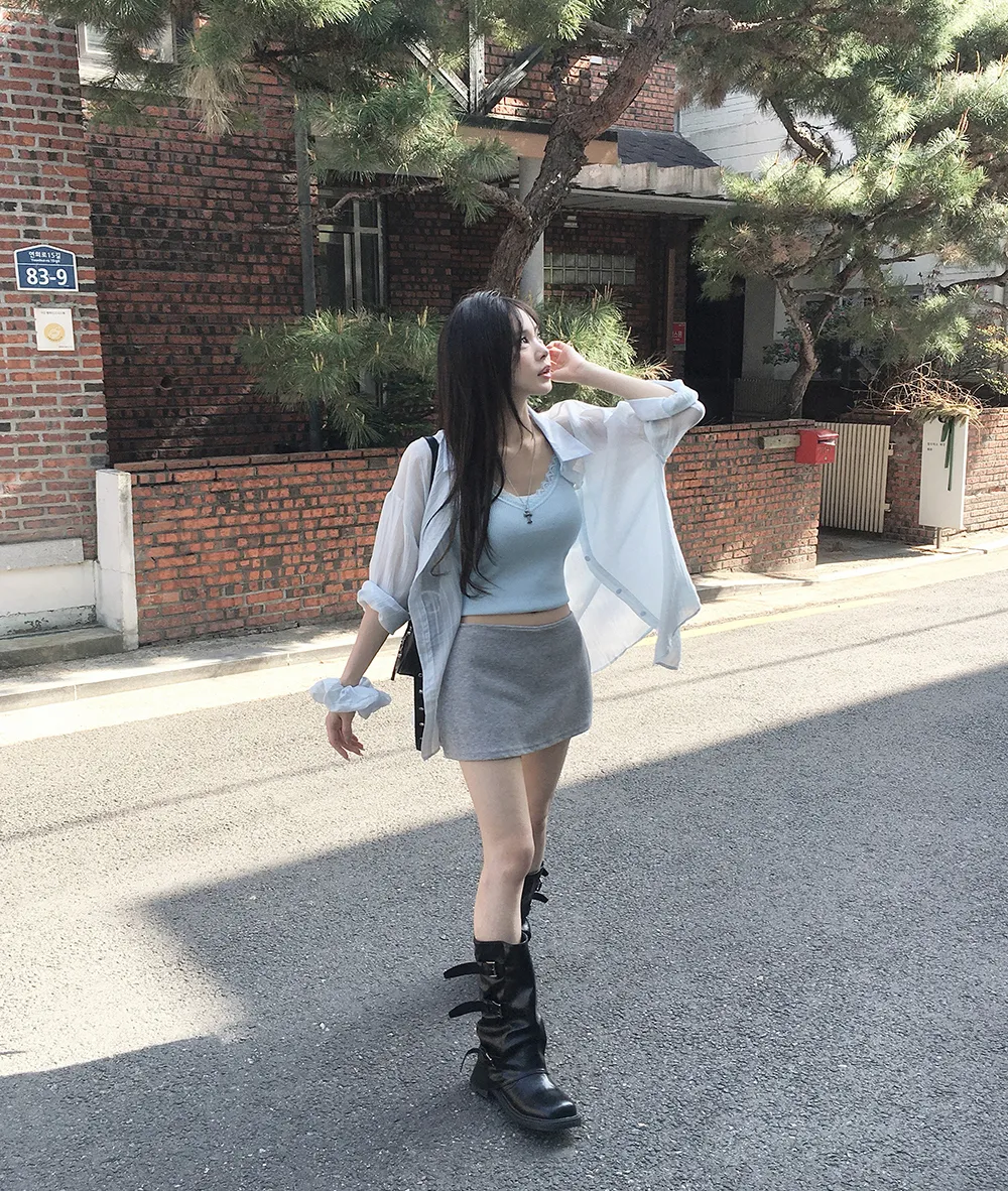 미니 스커트 모델 착용 이미지-S4L14