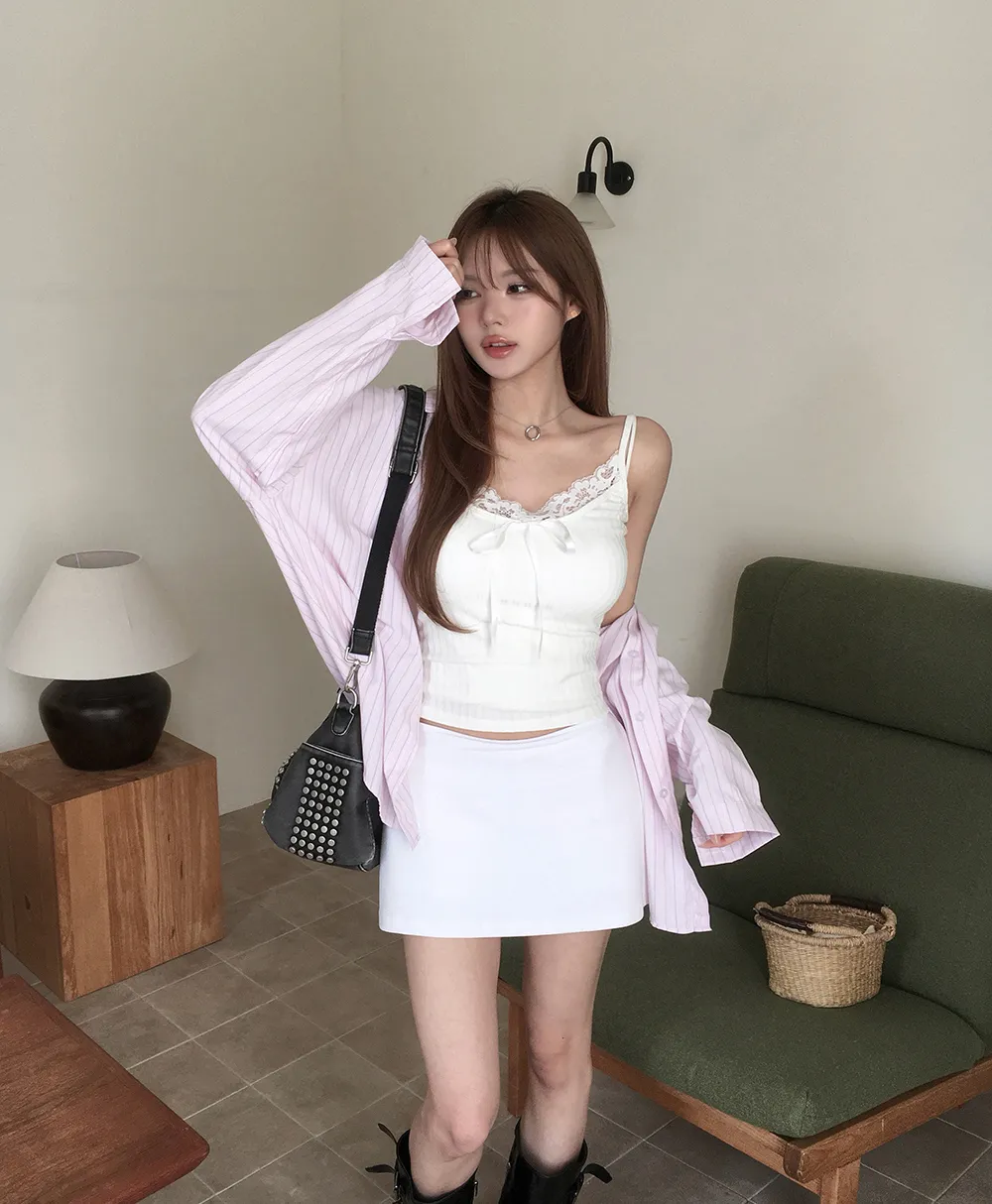 미니 스커트 모델 착용 이미지-S2L18