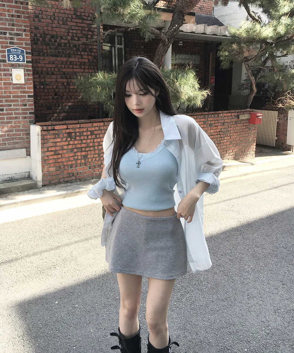 미니 스커트 모델 착용 이미지-S4L11