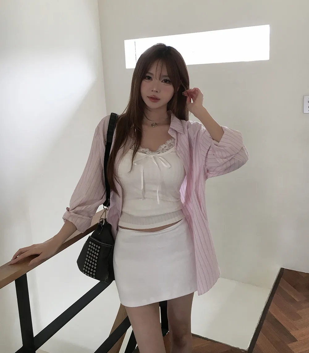 미니 스커트 모델 착용 이미지-S2L28