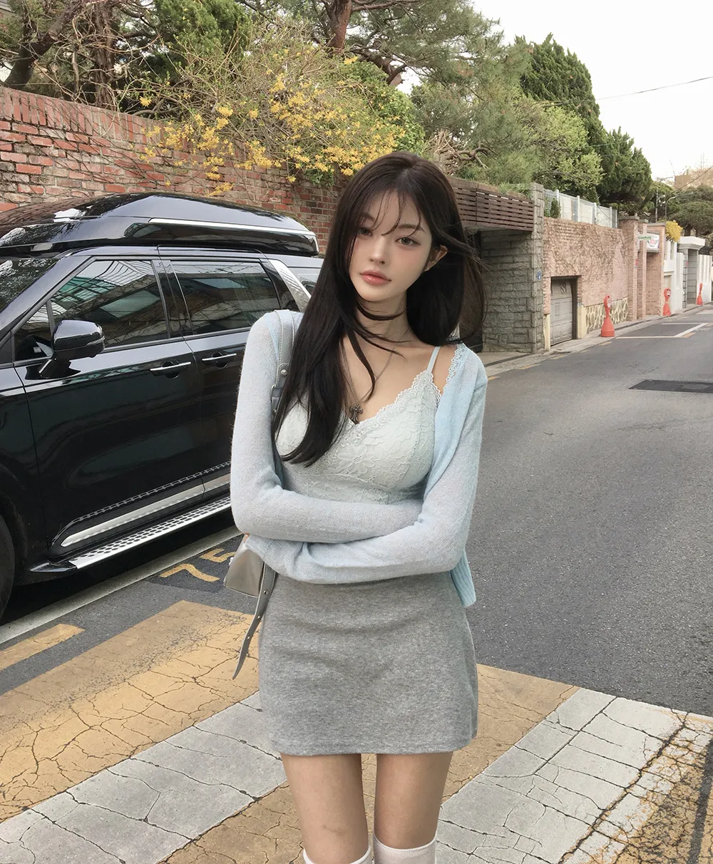 미니 스커트 모델 착용 이미지-S2L45