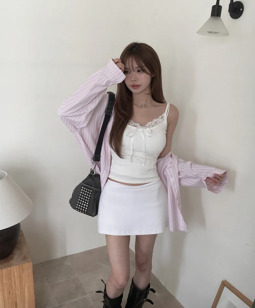 미니 스커트 모델 착용 이미지-S2L35