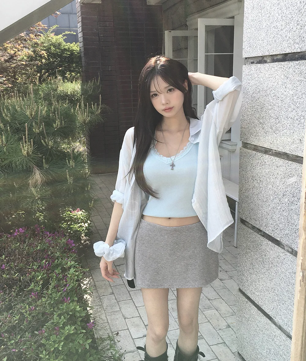 미니 스커트 모델 착용 이미지-S4L19