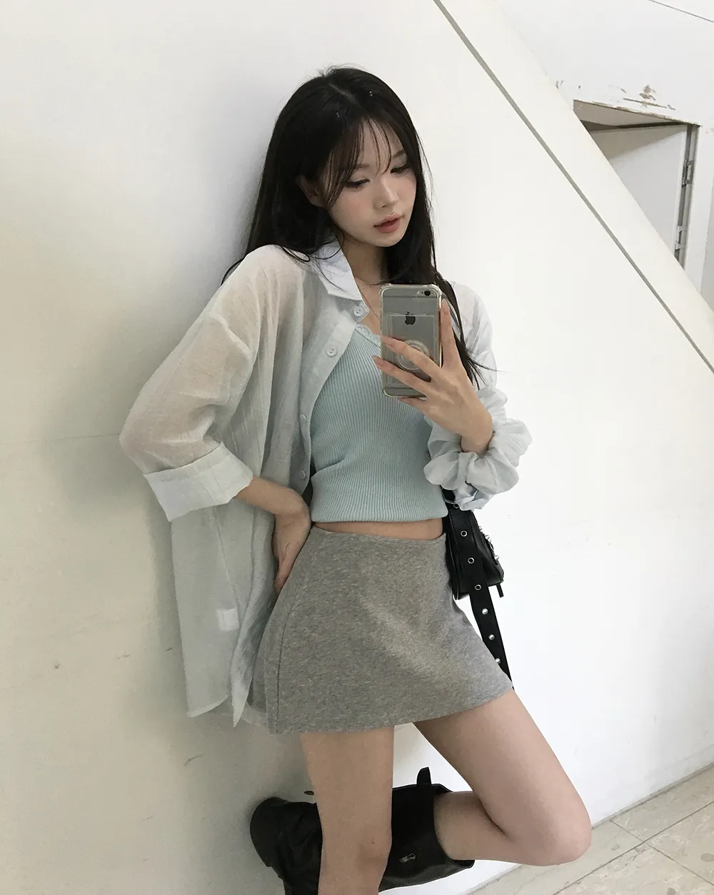 미니 스커트 모델 착용 이미지-S4L20