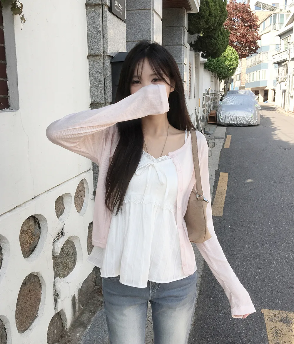 카디건 모델 착용 이미지-S2L64