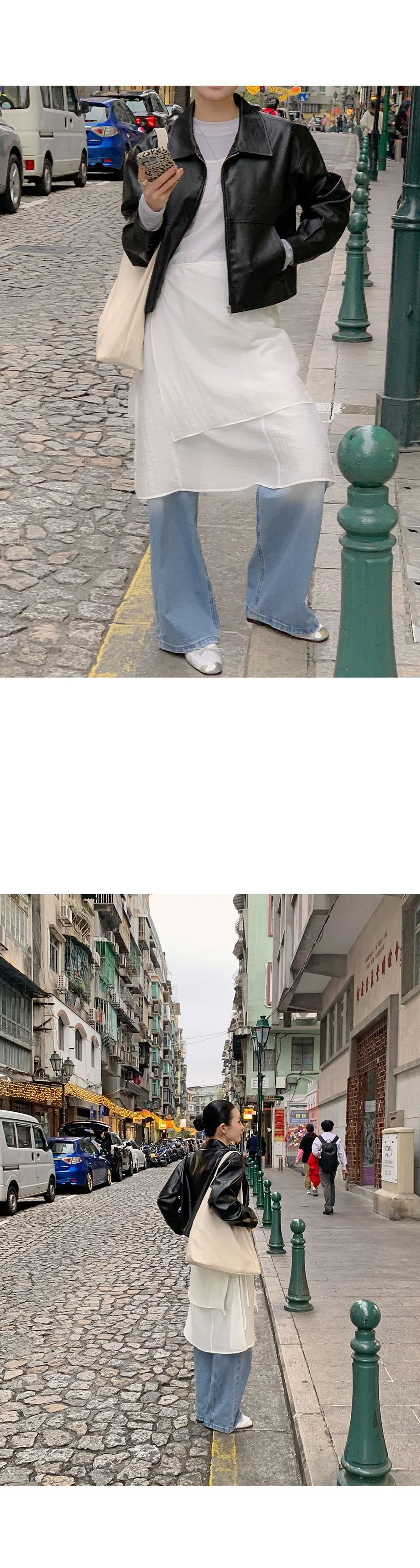 이브 랩스커트+레이어드 원피스set