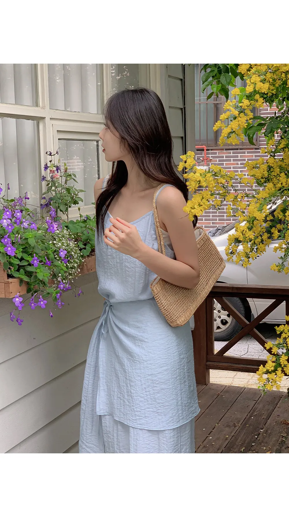 이브 랩스커트+레이어드 원피스set