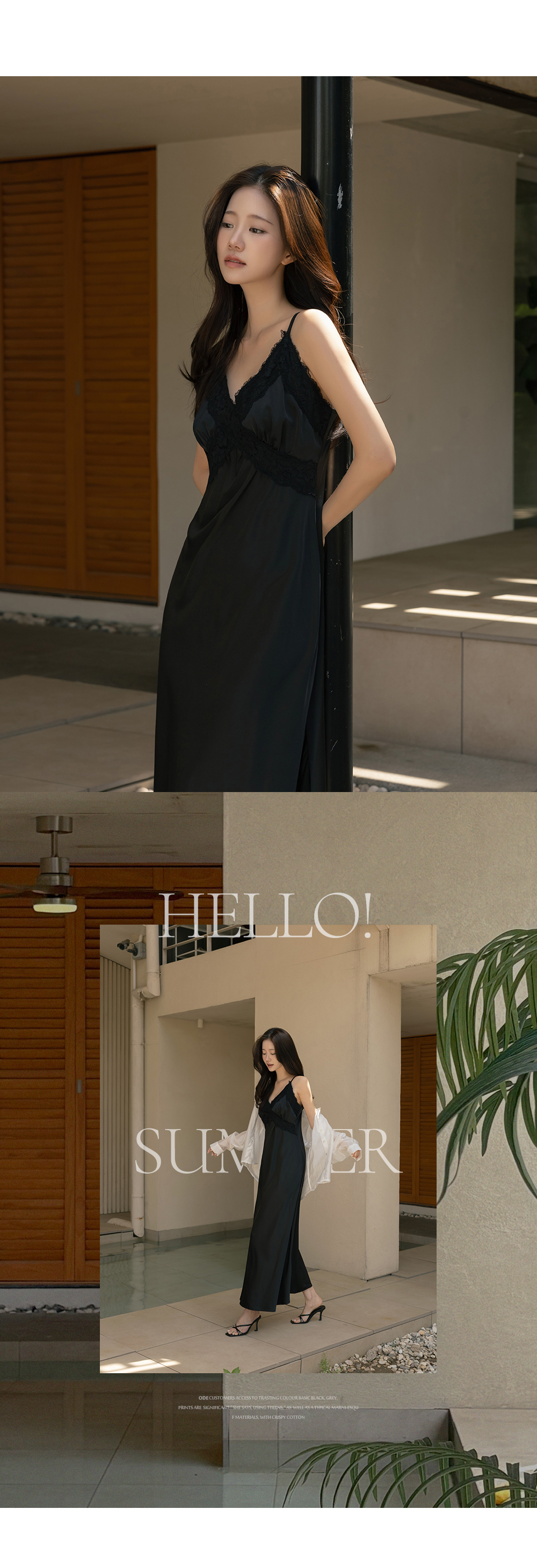 Celon キャミワンピース キャミドレス　ロング ブラック サテンレースロングキャミワンピース | レディースファッション通販