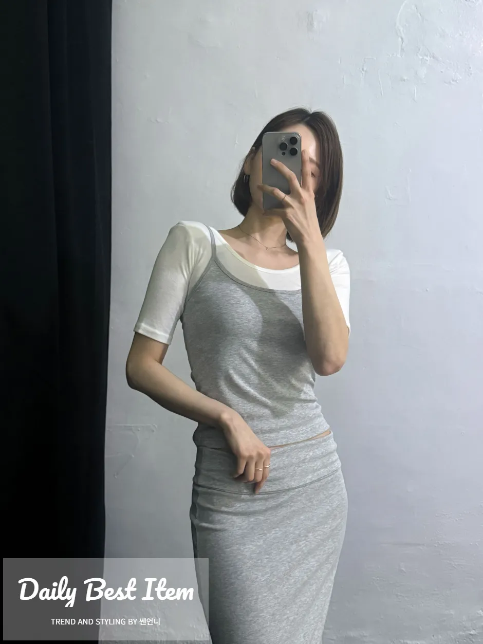 민소매 모델 착용 이미지-S1L7