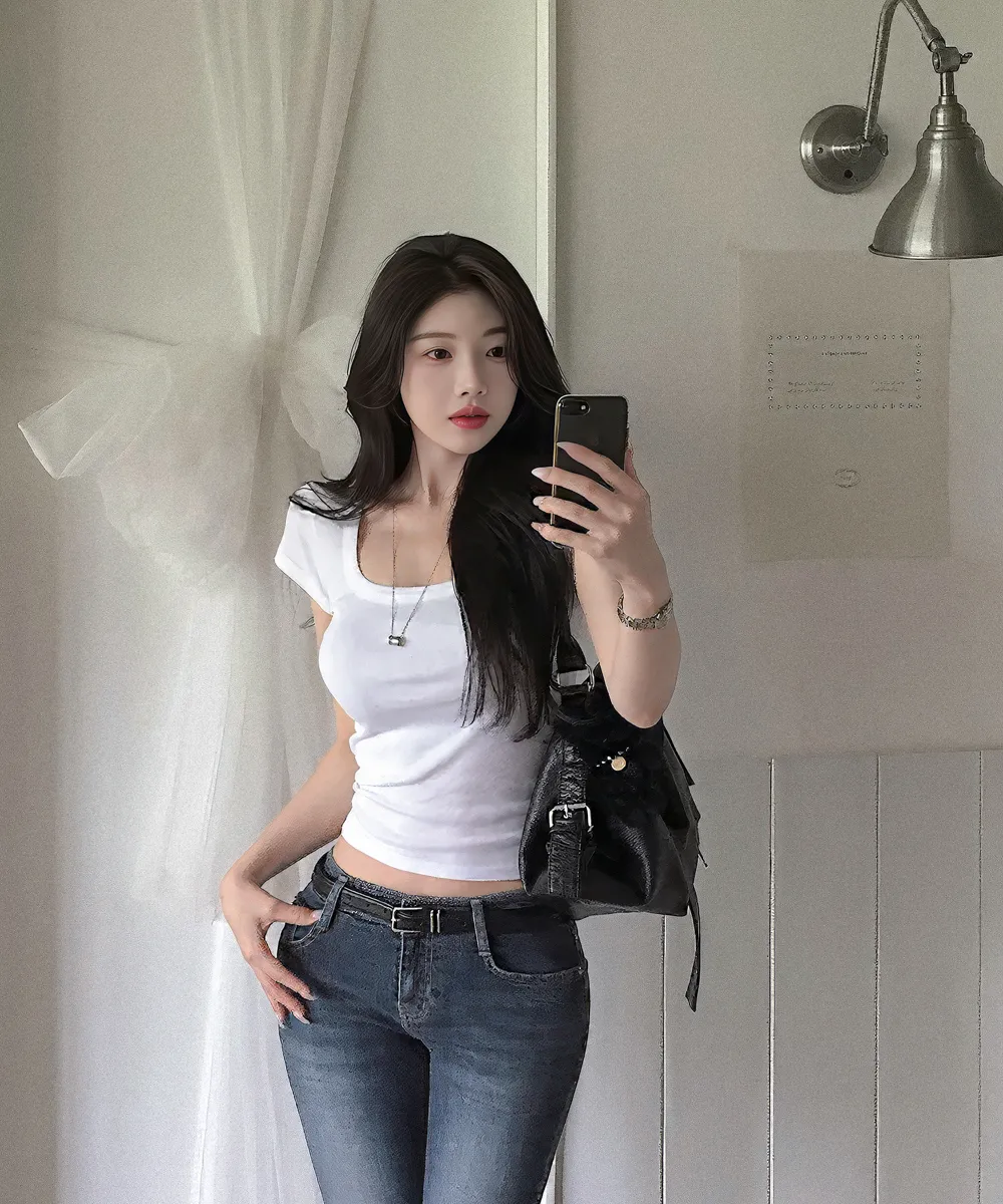 민소매 모델 착용 이미지-S1L29
