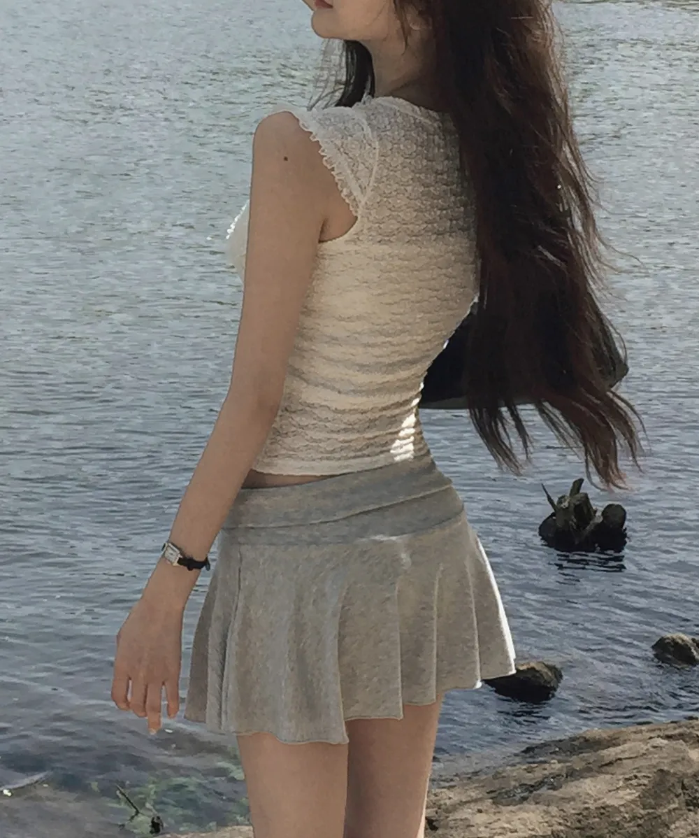 미니 스커트 모델 착용 이미지-S2L37