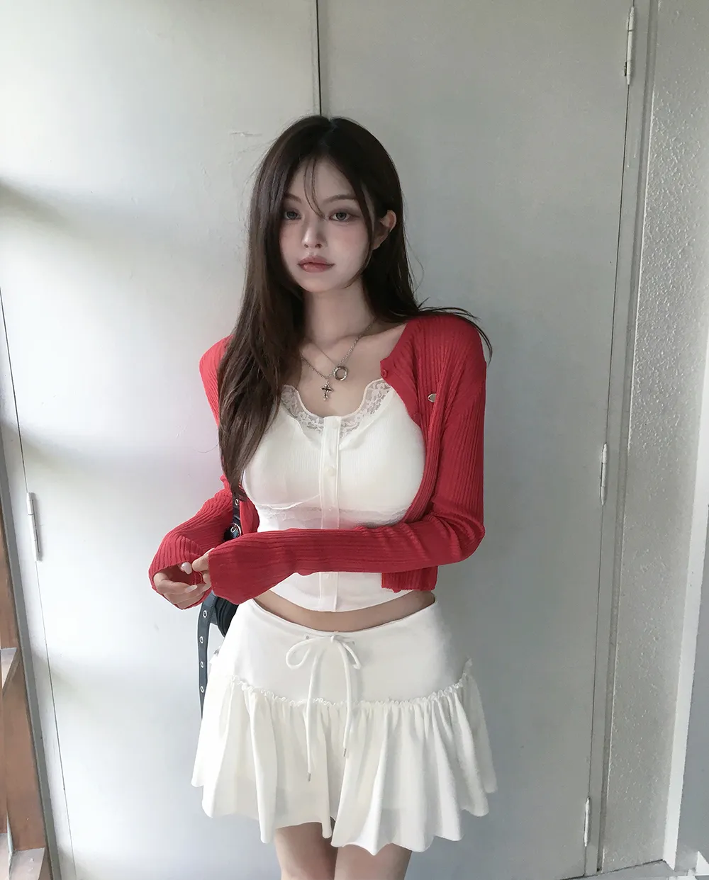 카디건 모델 착용 이미지-S2L32