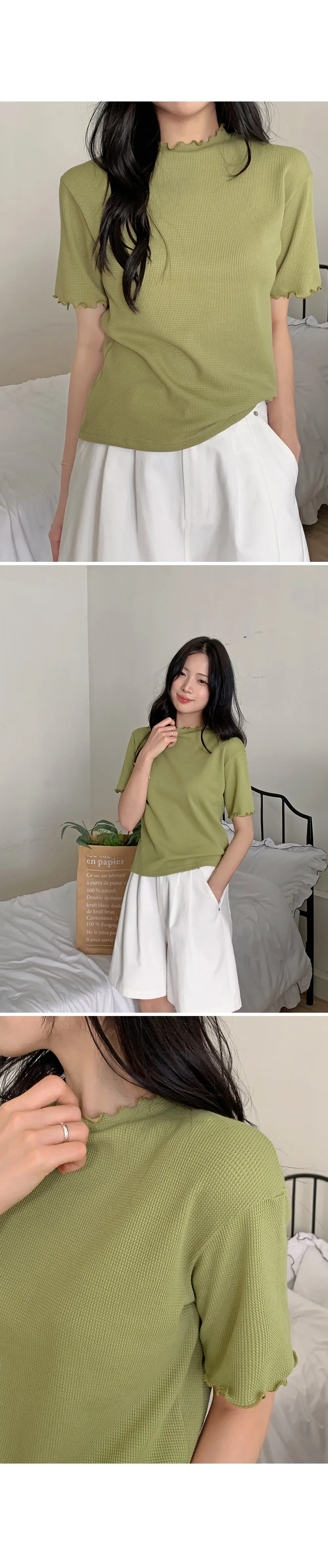 위러블리반팔_와플지 러플티셔츠