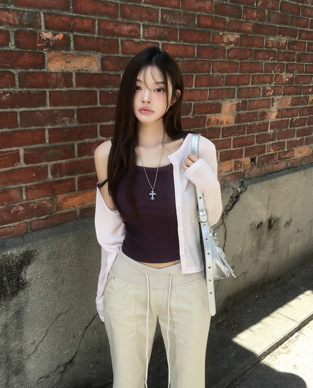 카디건 모델 착용 이미지-S2L29