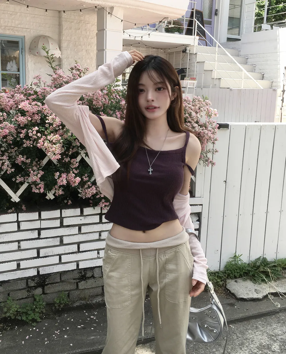 카디건 모델 착용 이미지-S2L25