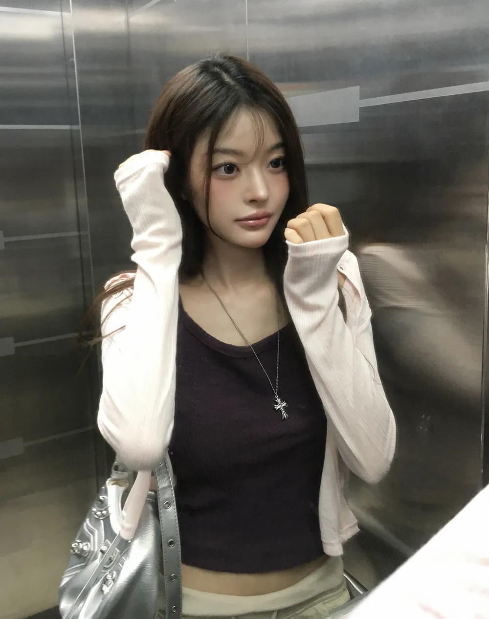 카디건 모델 착용 이미지-S2L32