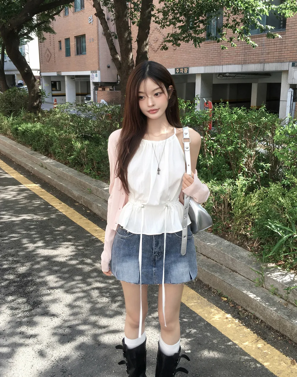 카디건 모델 착용 이미지-S4L11