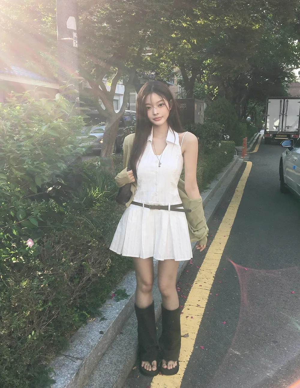 카디건 모델 착용 이미지-S3L30