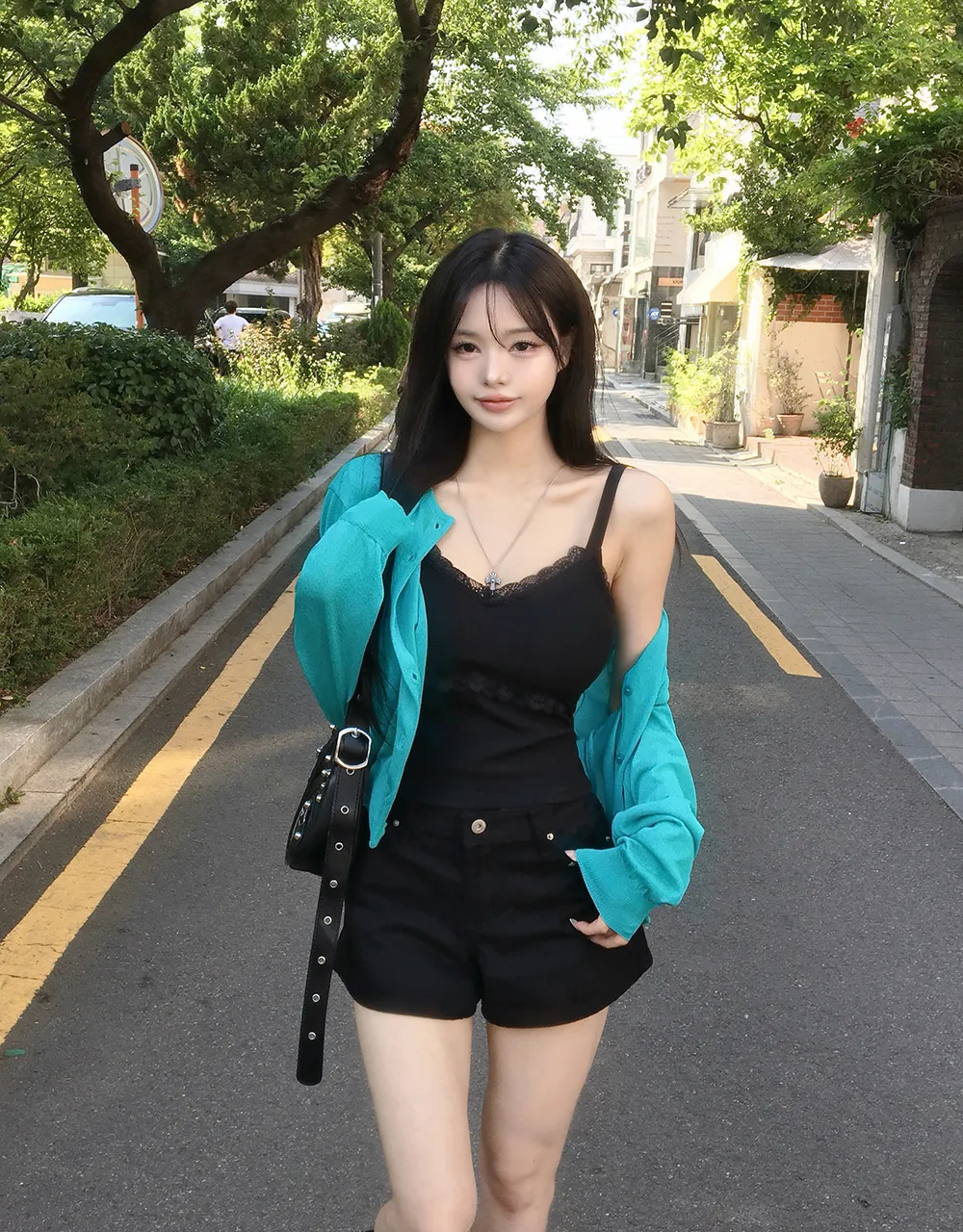 카디건 모델 착용 이미지-S4L12