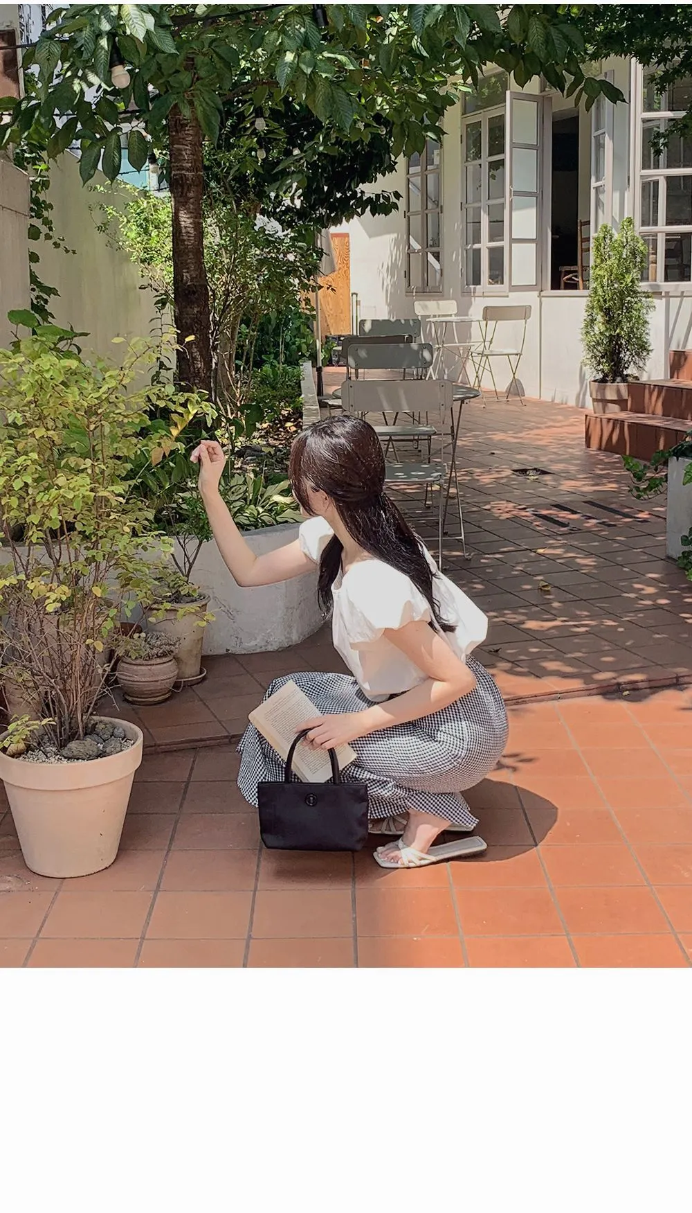 레빈트 여름 밴딩체크롱스커트