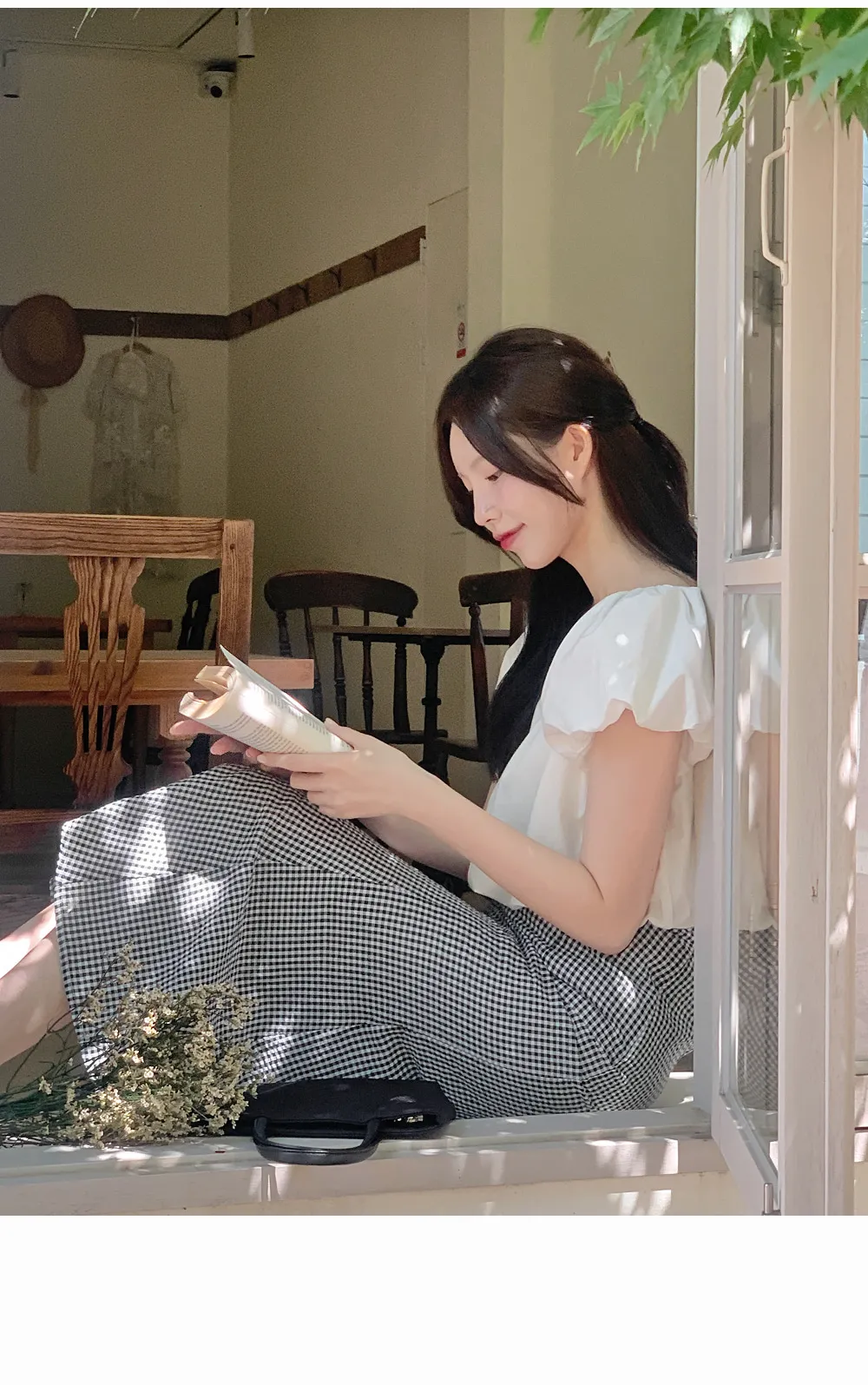 레빈트 여름 밴딩체크롱스커트