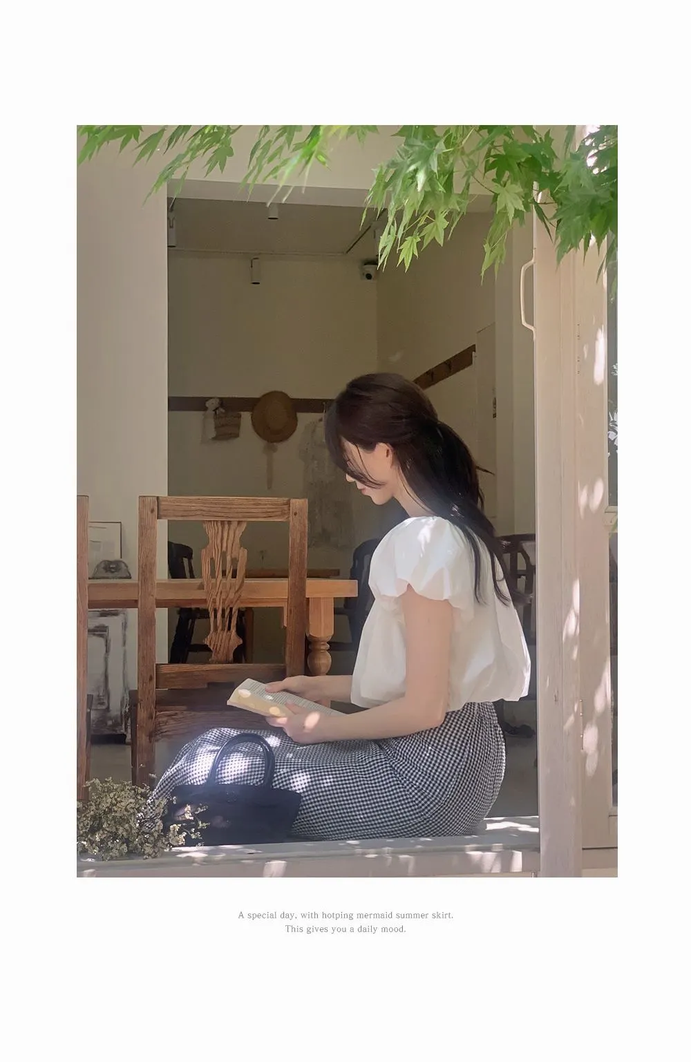 레빈트 여름 밴딩체크롱스커트
