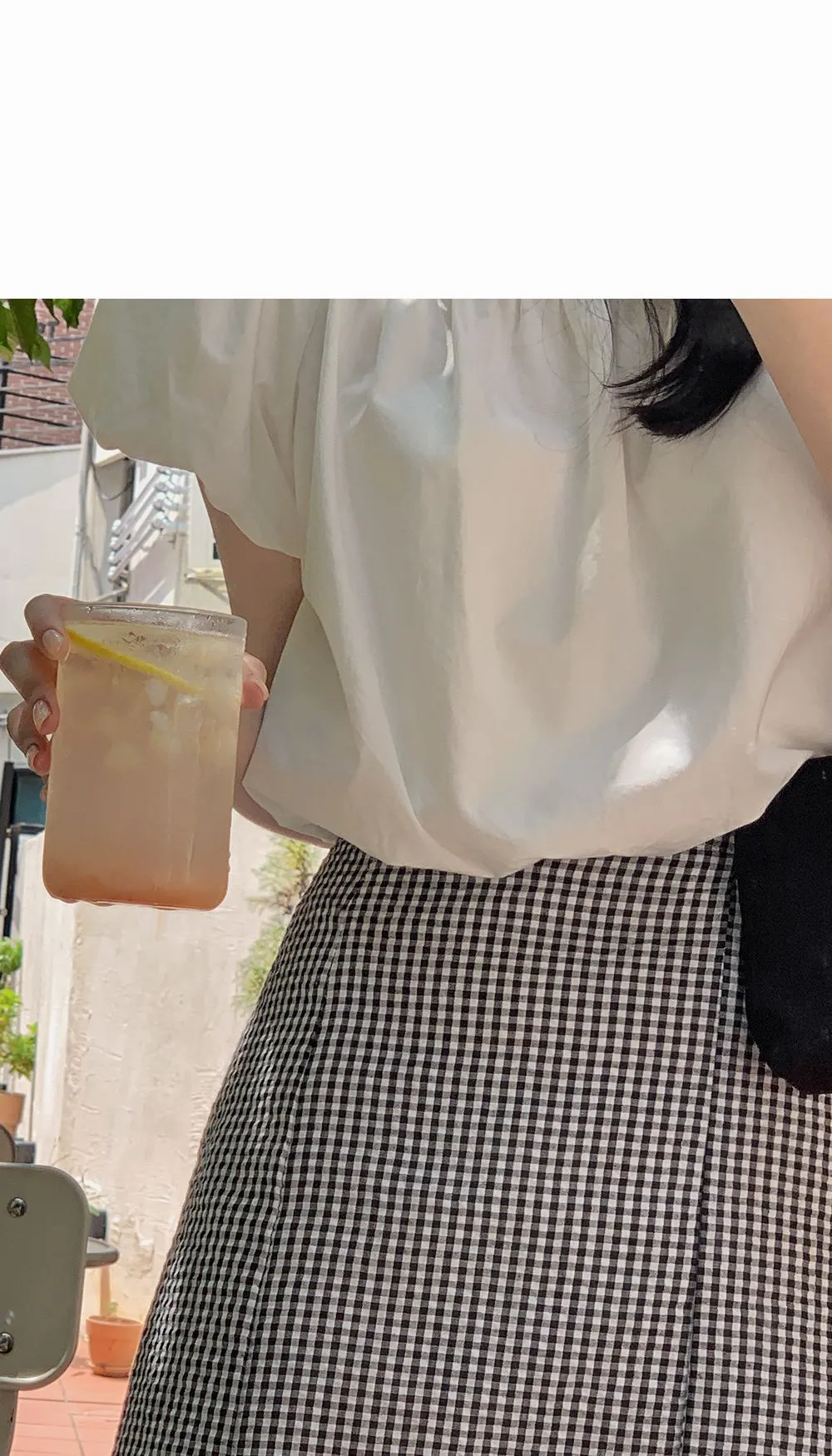 레빈트 여름 밴딩체크롱스커트