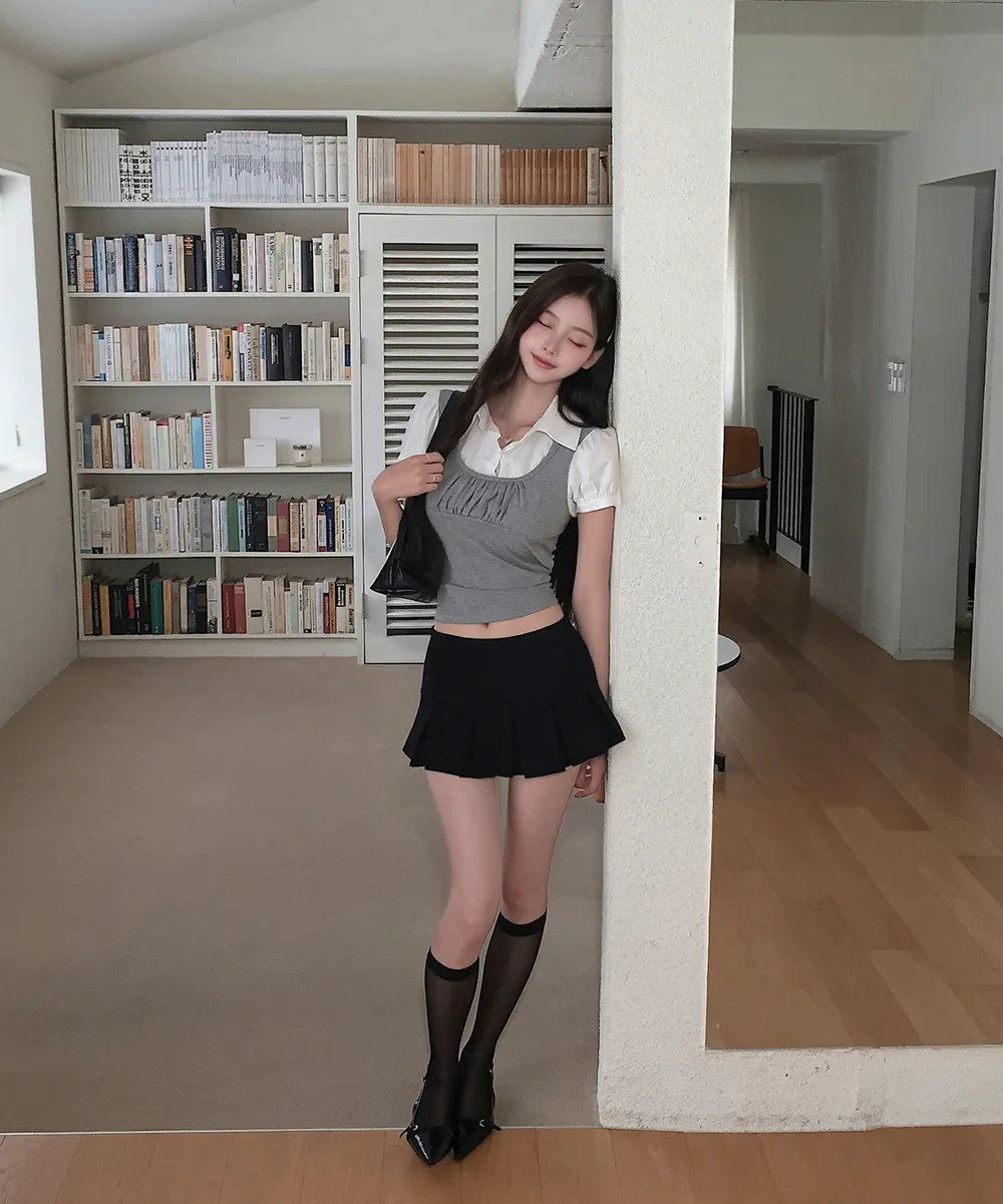 미니 스커트 모델 착용 이미지-S2L20
