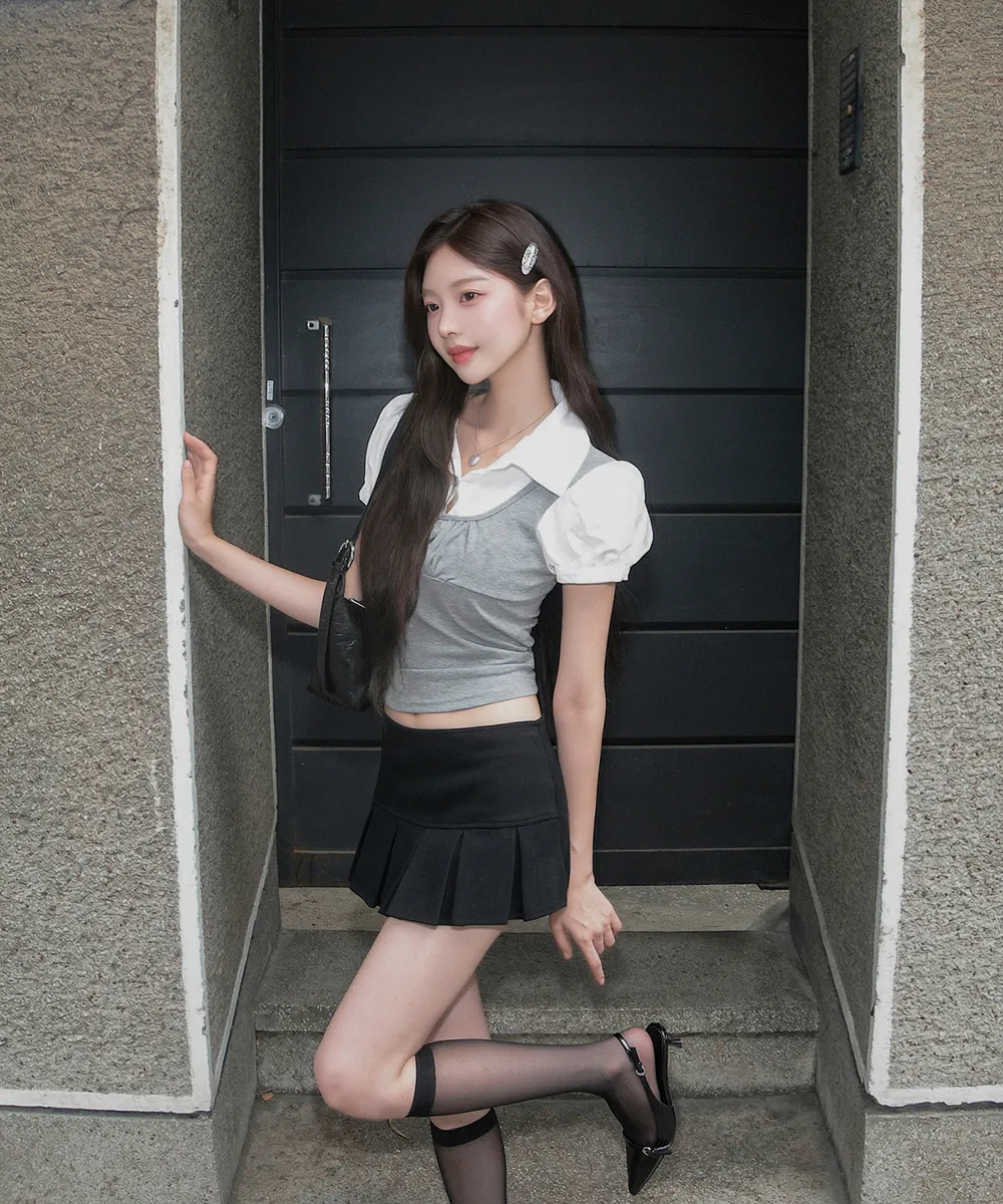 미니 스커트 모델 착용 이미지-S2L17
