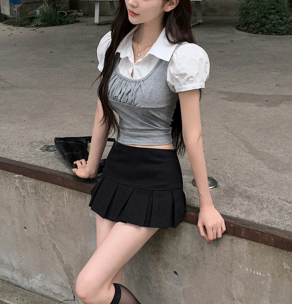 미니 스커트 모델 착용 이미지-S2L8