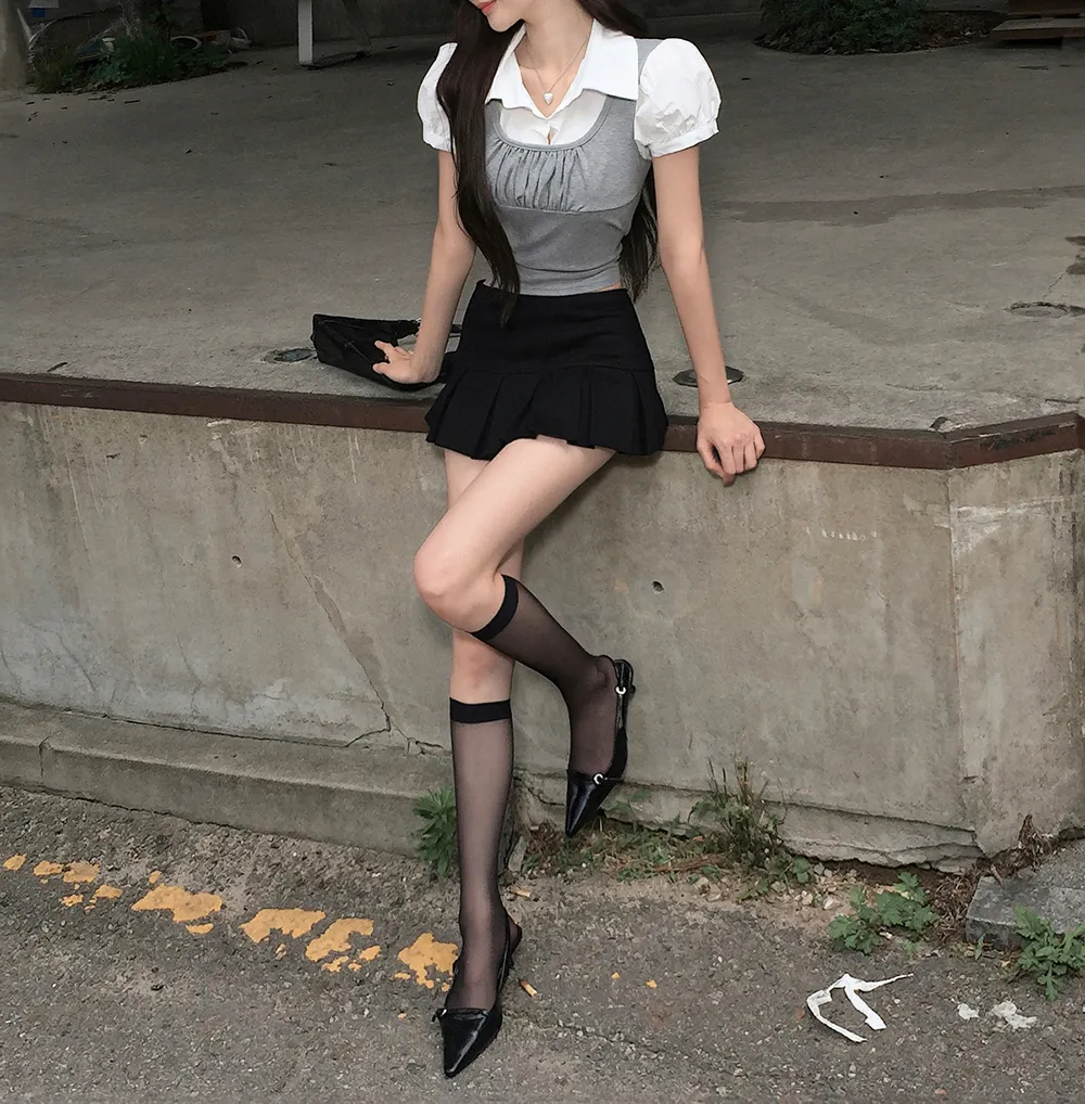 미니 스커트 모델 착용 이미지-S2L10