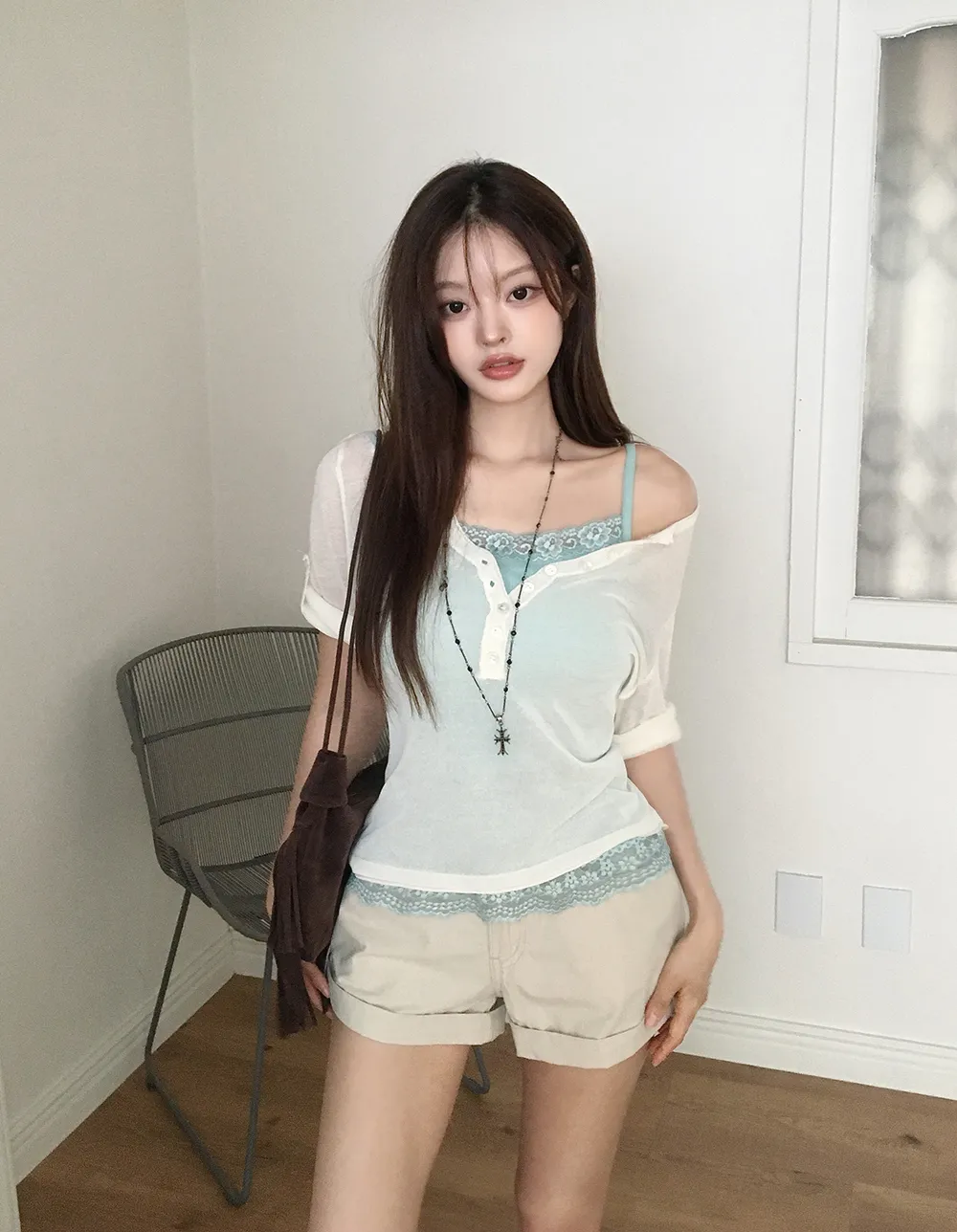 민소매 모델 착용 이미지-S3L24