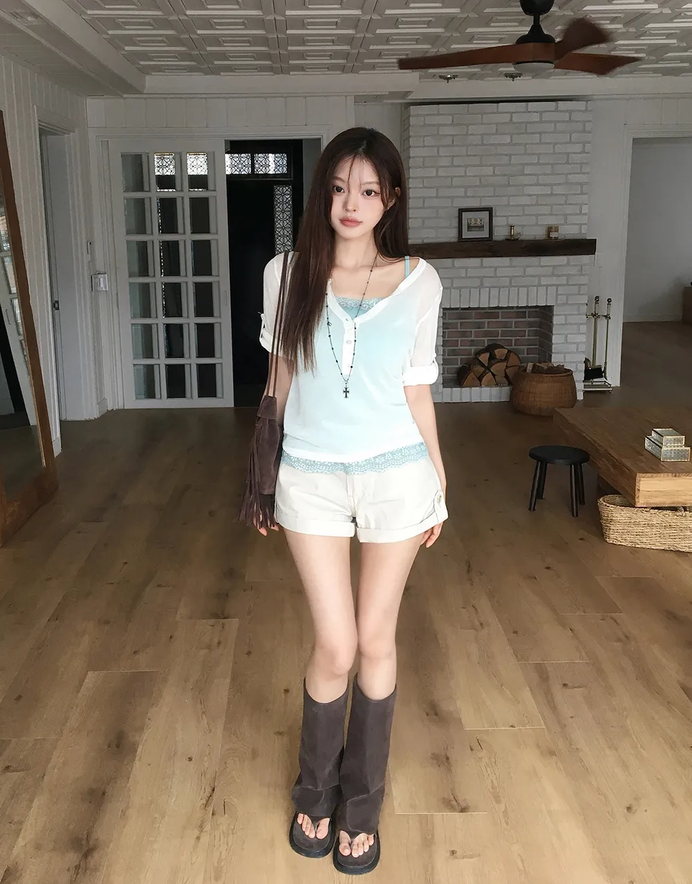 민소매 모델 착용 이미지-S3L39