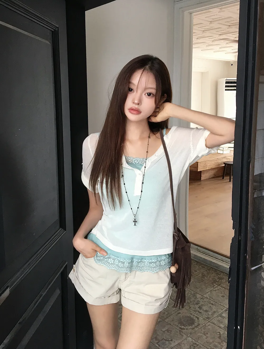 민소매 모델 착용 이미지-S3L22