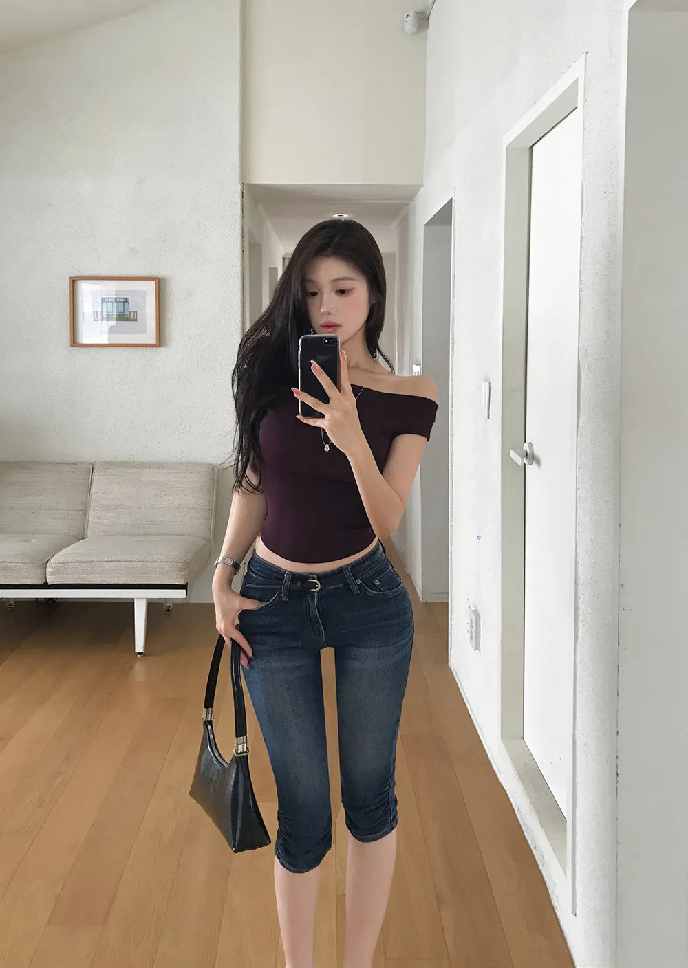 반팔 티셔츠 모델 착용 이미지-S1L74