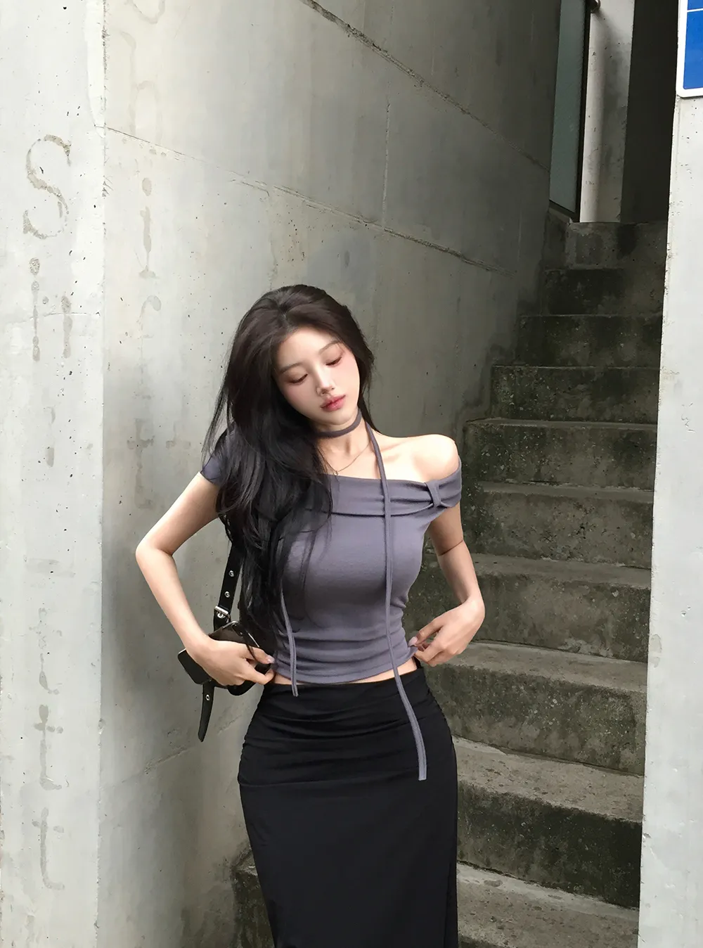 롱 스커트 모델 착용 이미지-S2L14