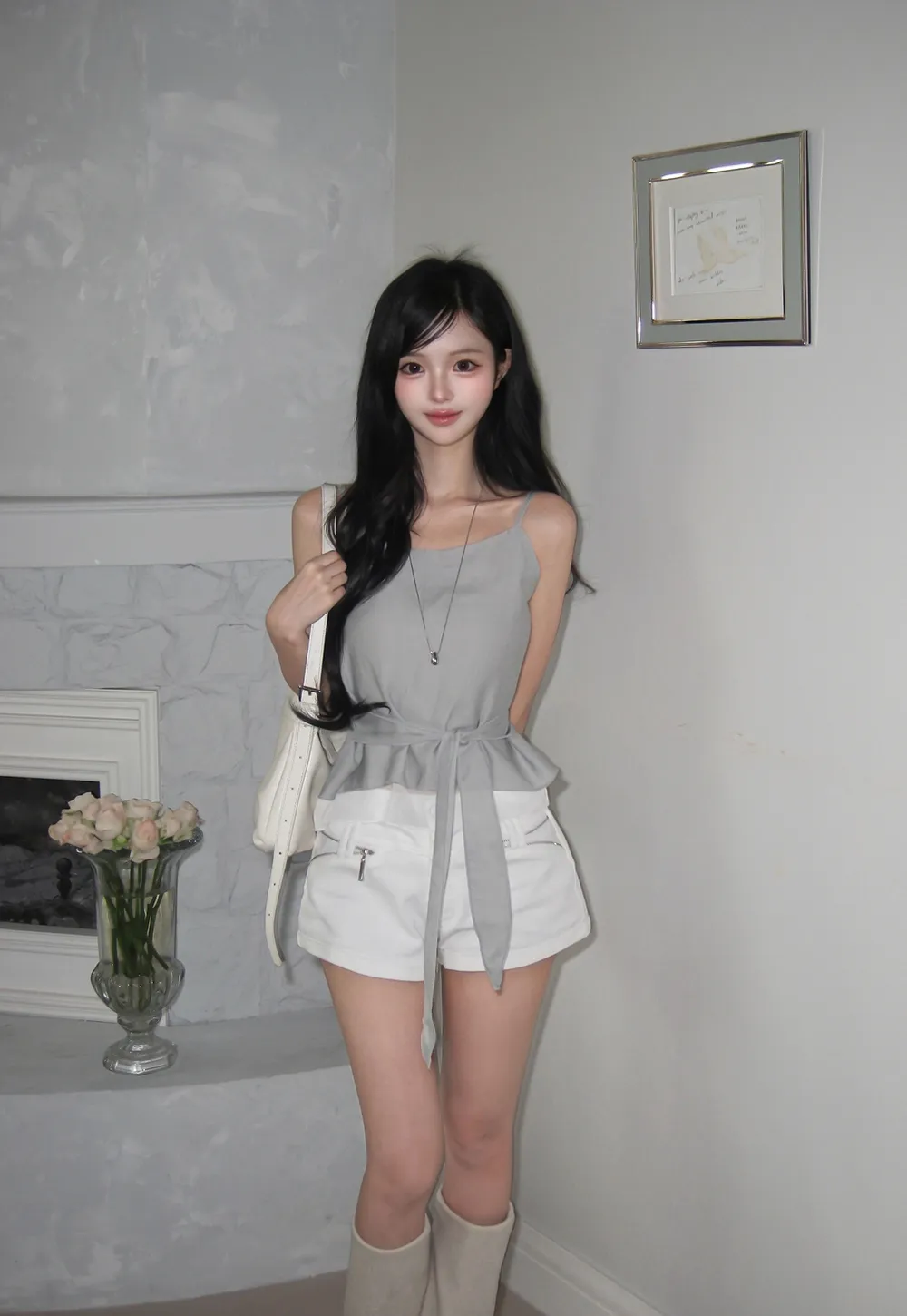 반바지 모델 착용 이미지-S1L42