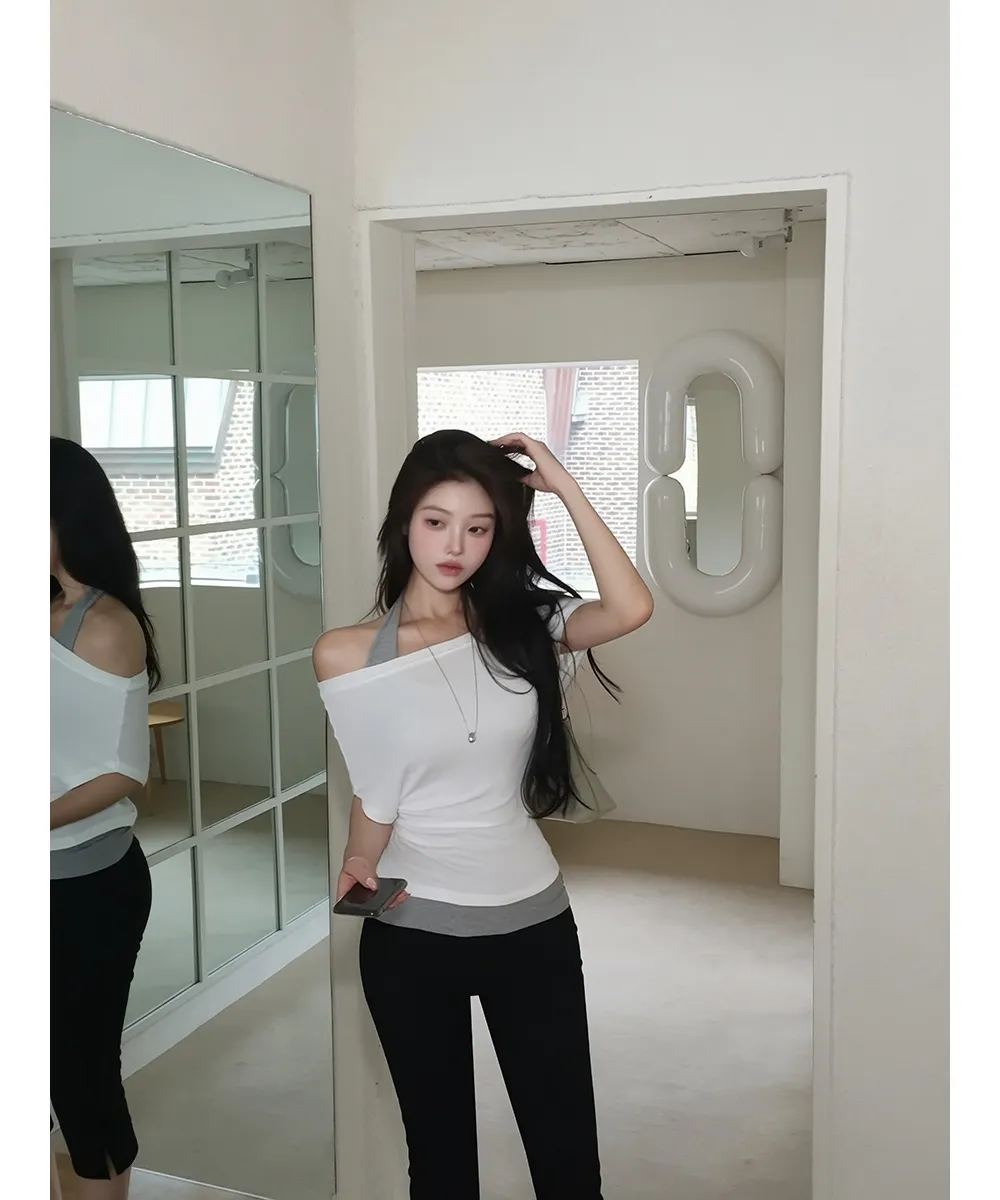반팔 티셔츠 모델 착용 이미지-S4L63
