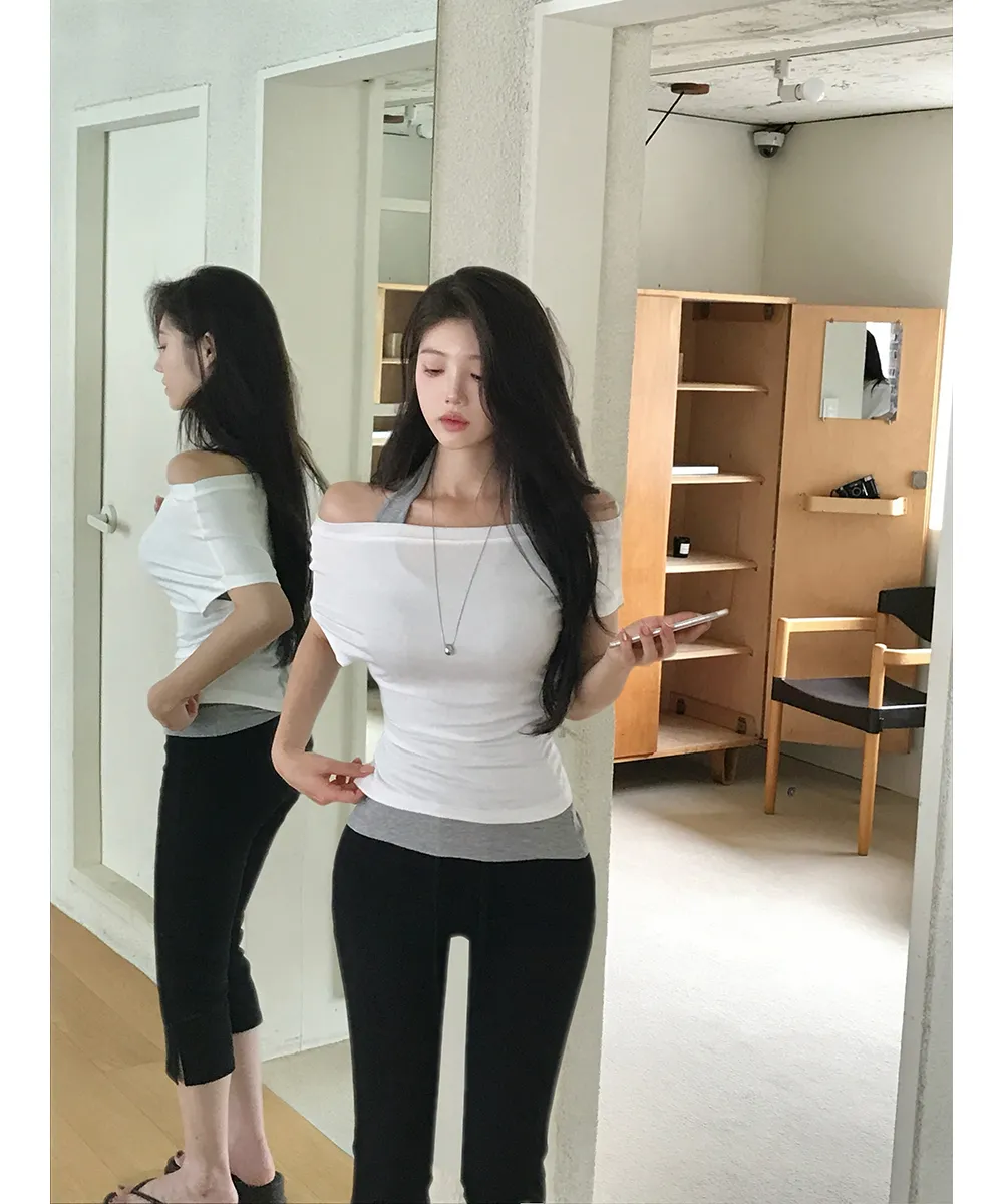 반팔 티셔츠 모델 착용 이미지-S4L70